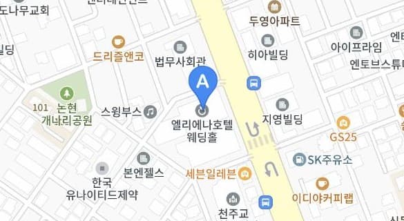 엘리에나 호텔 2층 컨벤션 홀 위치 지도